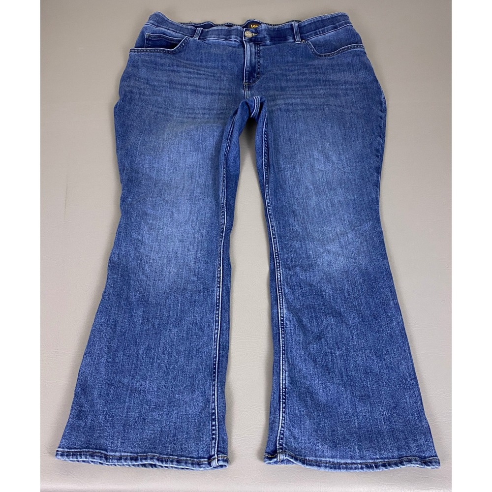 Lee Bootcut Jeans Women's Plus Size 20W Blue Smarter Fit Comfort Waist Stretch